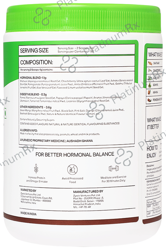 Oziva Plant Based Herbalance for PCOS for Better Cycle and Hormonal Balance