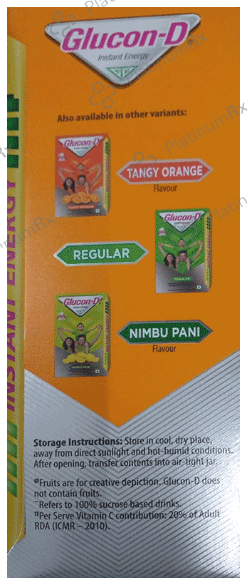 Glucon-D with Glucose, Calcium, Vitamin C & Sucrose - Flavour Mango Blast Powder