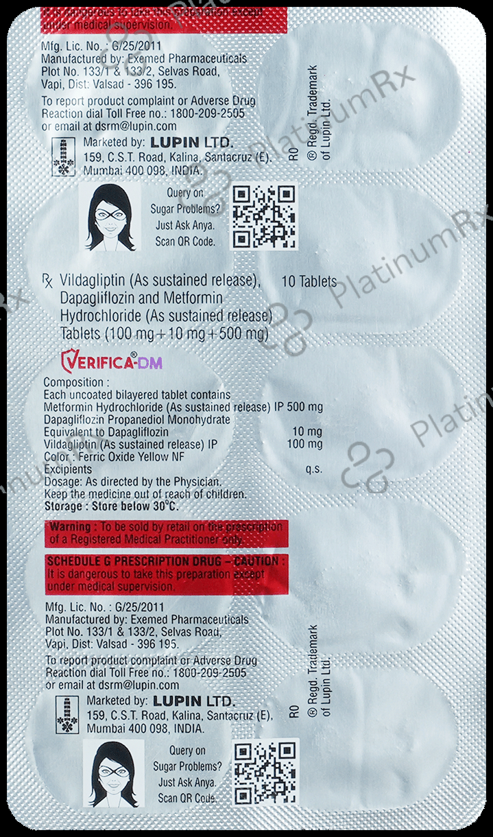 Verifica DM 10/500/100mg Tablet SR 10s
