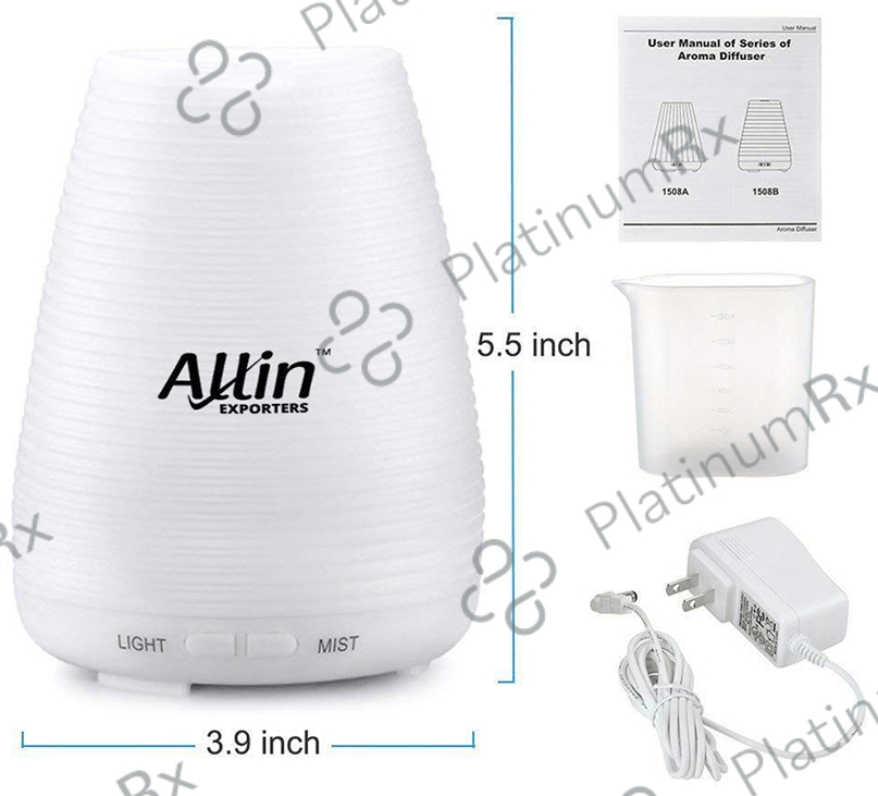 Allin Exporters DT 1508B Ultrasonic Humidifier & Aroma Diffuser (100ml Tank)