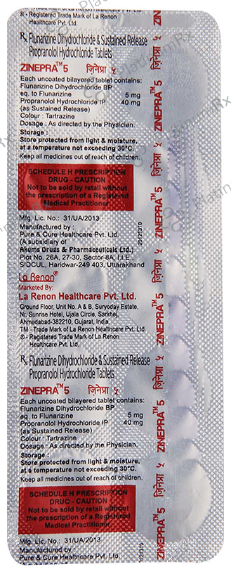 Zinepra 5/40mg Tablet SR 10s