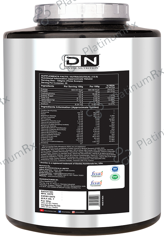 Divine Nutrition Hunk Gainer Powder American Ice Cream