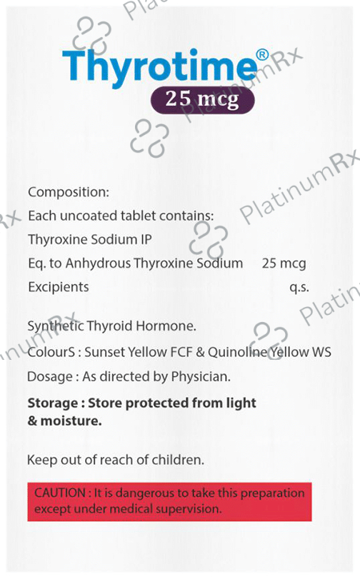 Thyrotime 25mcg Tablet