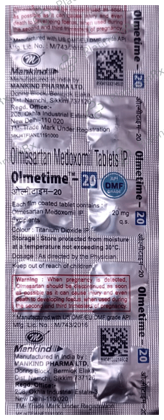 Olmetime 20mg Tablet 10s