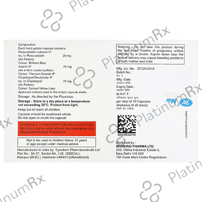 Lipirose Gold 20/75/75mg Capsule 10s