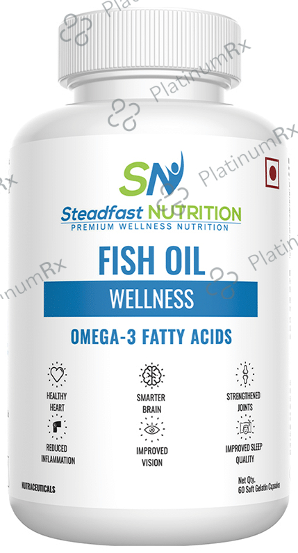 Steadfast Nutrition Fish Oil Wellness Omega 3 Fatty Acids Soft Gelatin Capsule