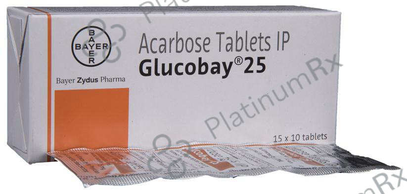 Glucobay 25mg Tablet 10s