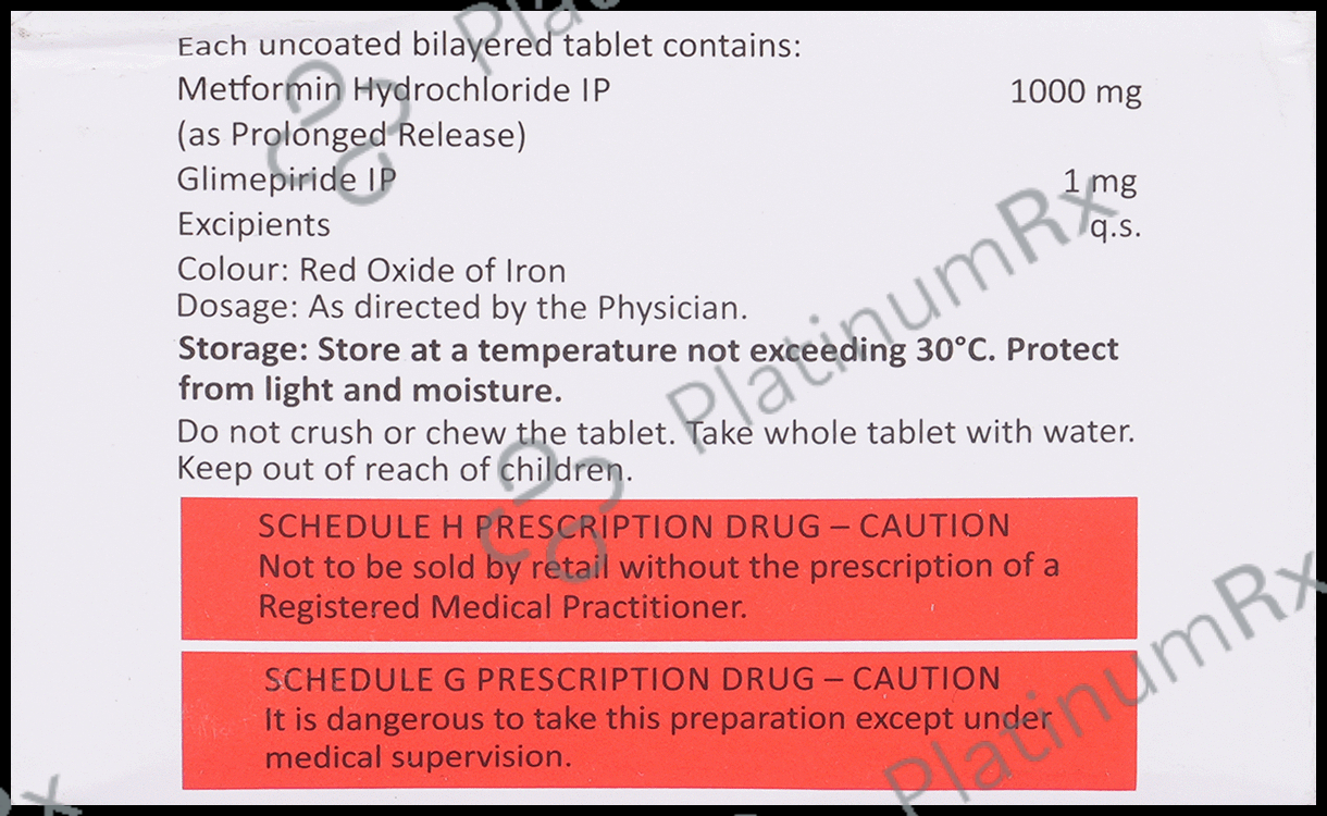 Obimet GX Forte 1/1000mg Tablet PR 10s