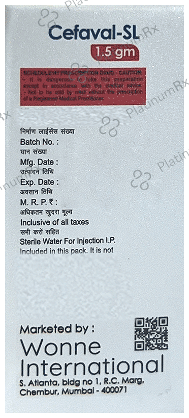 Cefaval-SL 1.5 gm Injection