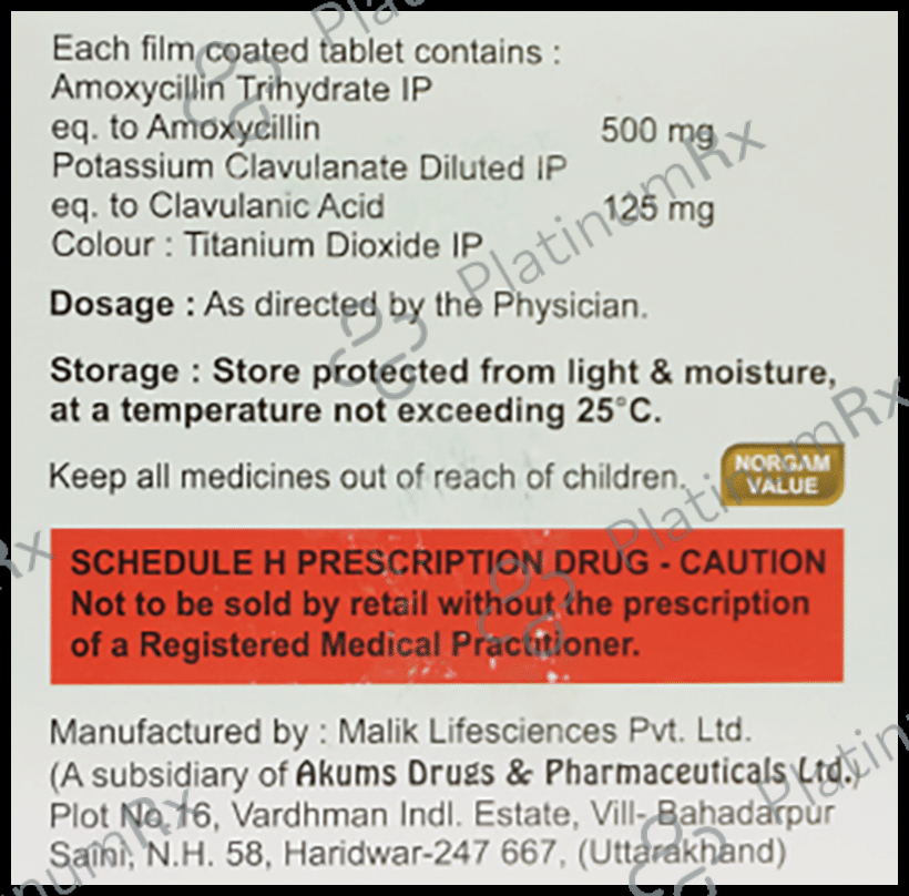 Excluv 625 Tablet