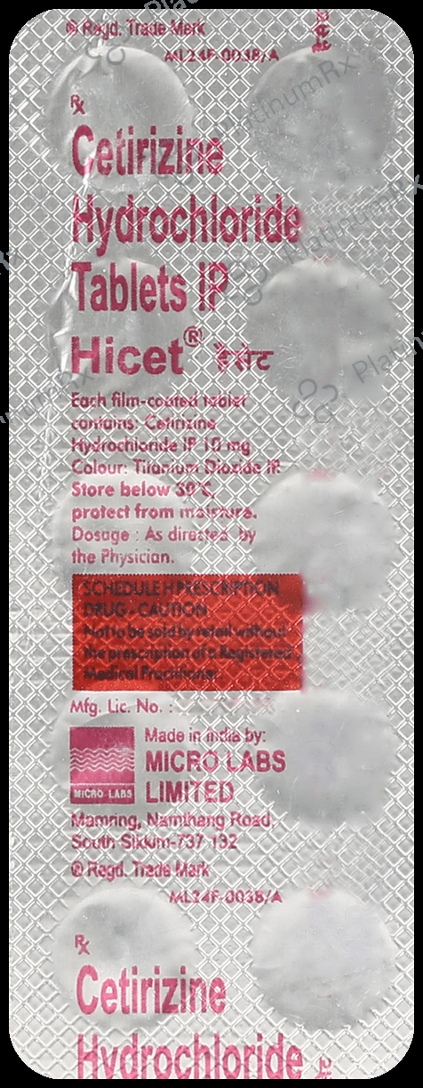 Hicet 10mg Tablet 10s