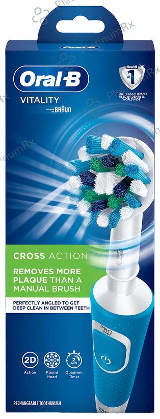 Oral-B Vitality 100 Braun Cross Action Electric Rechargeable Toothbrush Blue