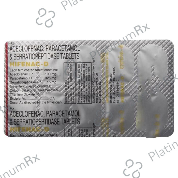Hifenac D 100/325/15mg Tablet 10s