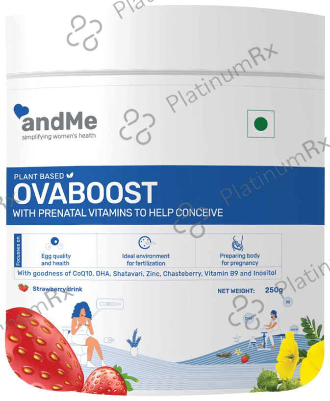 Andme Plant Based Ovaboost Powder Strawberry