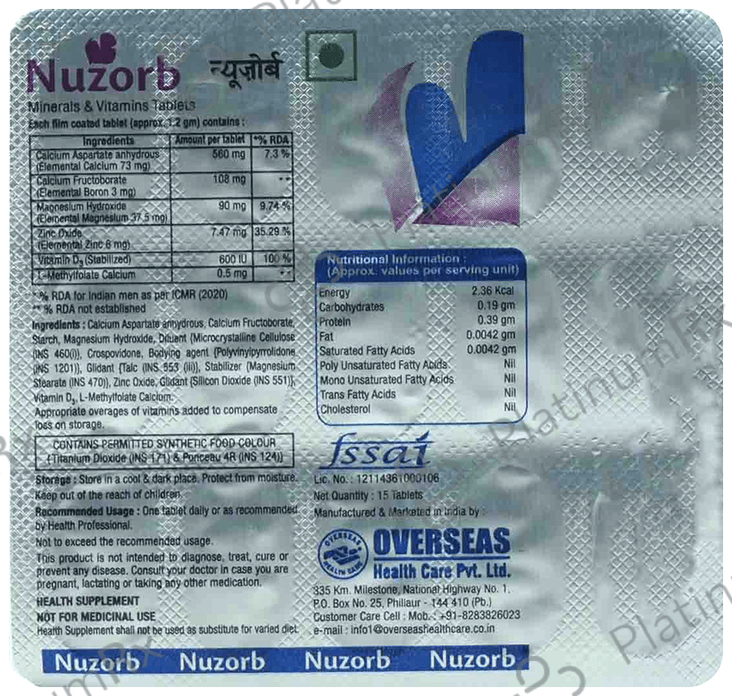 Nuzorb Tablet 15s