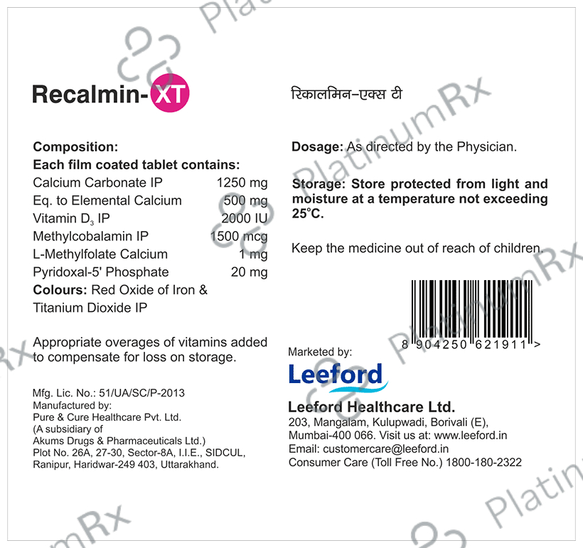 Recalmin-XT Tablet