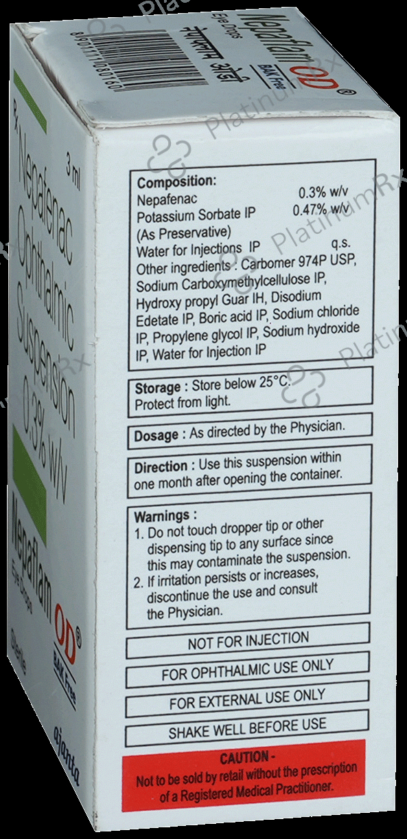 Nepaflam OD Eye Drop BAK Free 15s