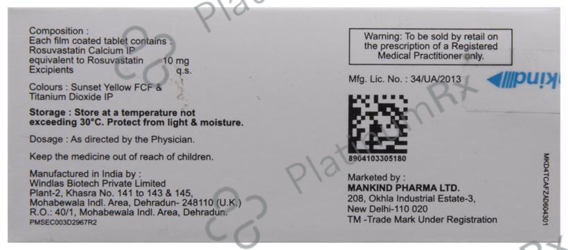 Lipirose 10mg Tablet 10s