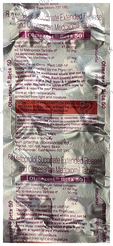 Olmezest Beta 20/50mg Tablet ER 10s