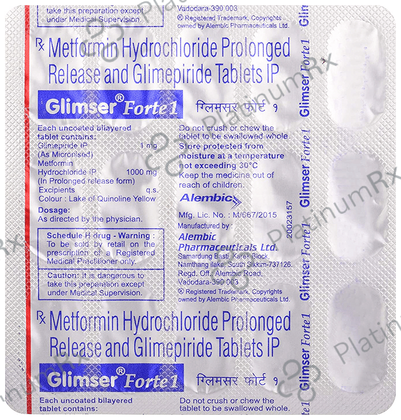 Glimser Forte 1 Tablet PR