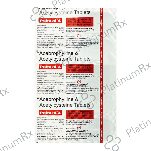 Pulmed A 100/600mg Tablet 10s