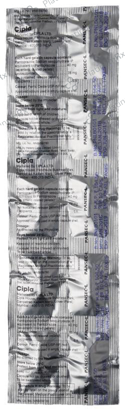 Pansec L 75/40mg Capsule SR 10s