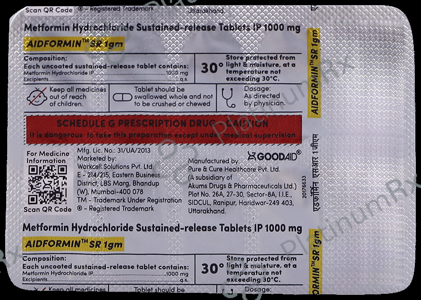 Aidformin SR 1gm Tablet
