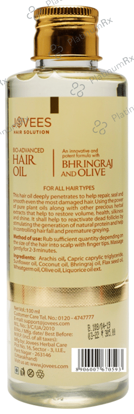 Jovees Bhringraj & Amla Hair Solution Bio Advance Hair Oil