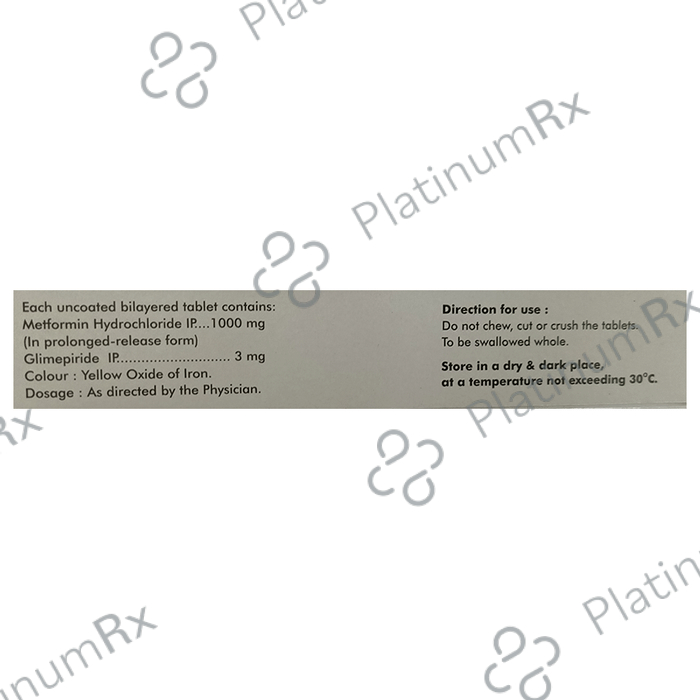 Diapride M3 Forte 3/1000mg Tablet PR 15s