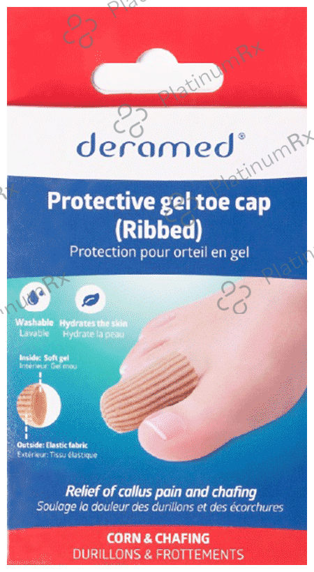 Deramed Protective Gel Toe Capsule (Ribbed) Small