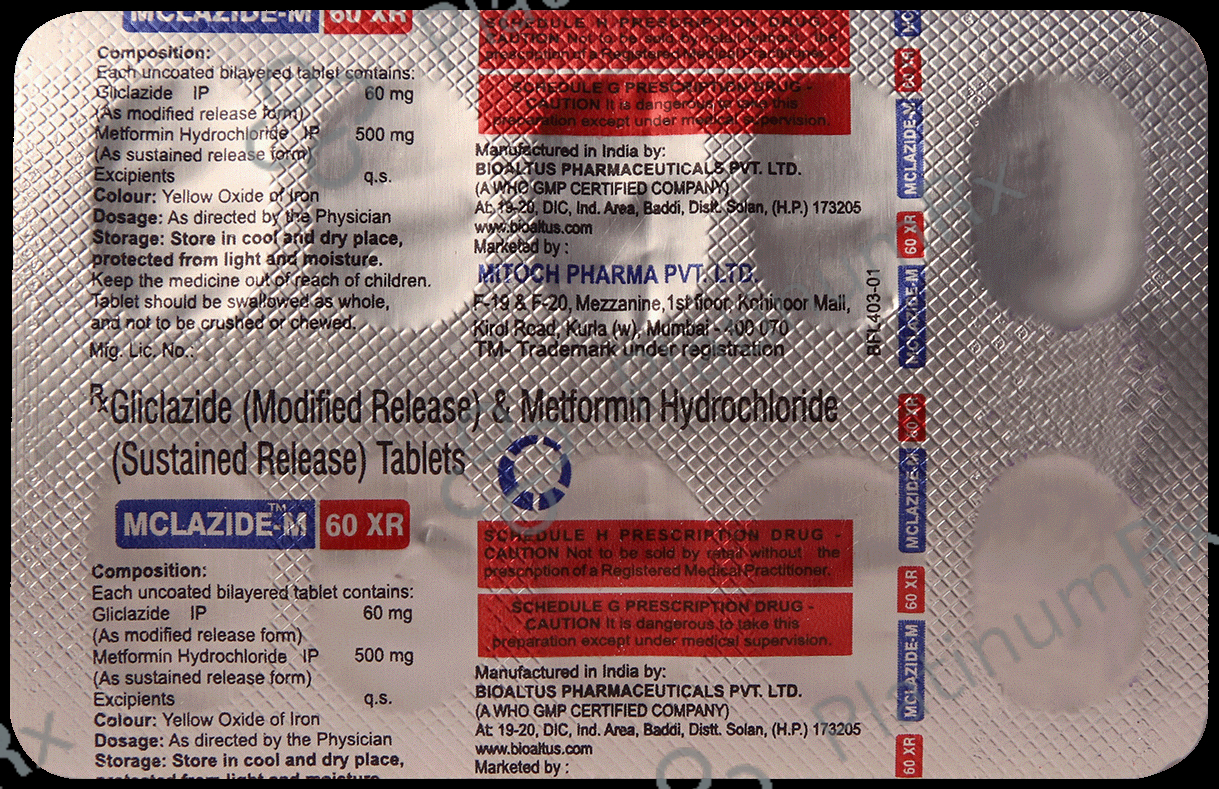 Mclazide-M 60 XR Tablet 10 Tablet SR
