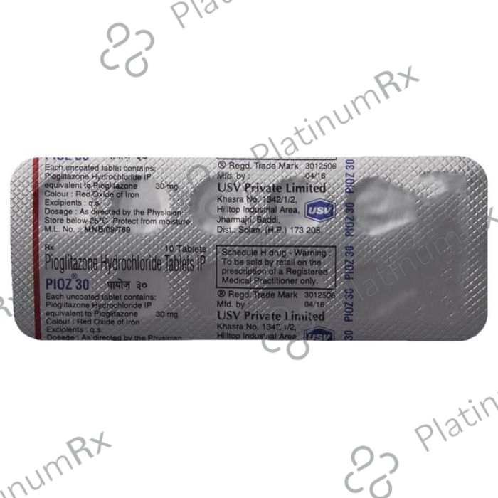 Pioz 30mg Tablet 10s