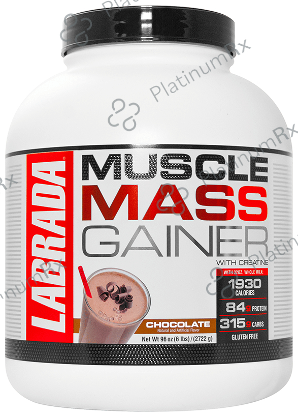Labrada Nutrition Muscle Mass Gainer with Creatine for Muscle Support - Flavour Chocolate 6 lb