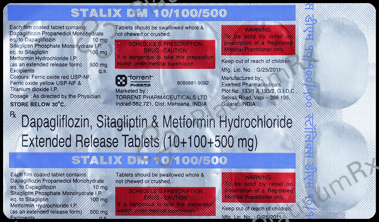 Stalix DM 10/500/100mg Tablet ER 10s