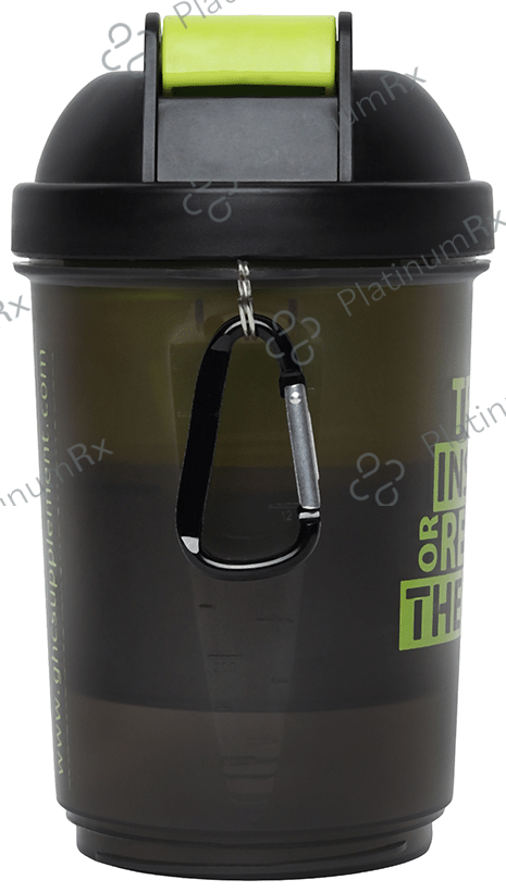 GHC Herbals Green 3 Compartment Shaker Bottle with 250ml Extra Storage