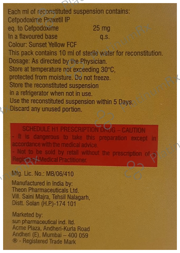 Cepodem 25mg Dry Syrup 10ml