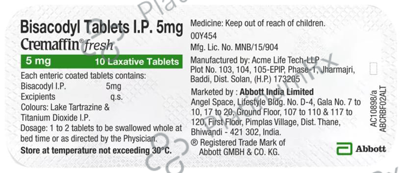 Cremaffin Fresh 5mg Tablet 10s