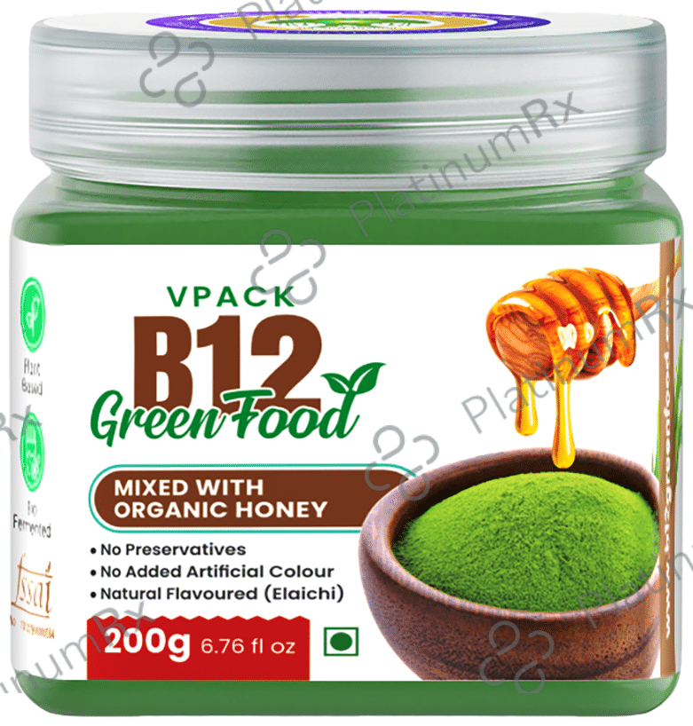 Vraj Prachin Ayurved Chikitsa Kendra Vpack B12 Green Food Mixed with Organic Honey