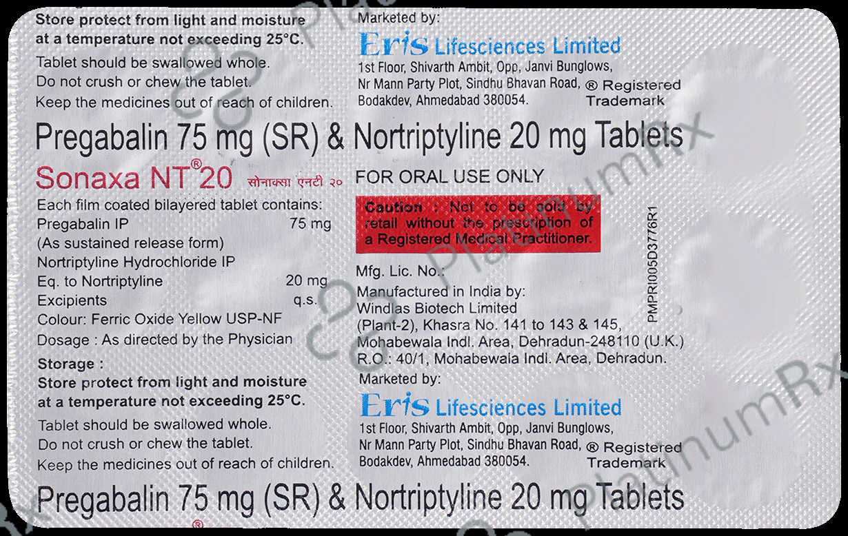 Sonaxa NT 75mg/20mg Tablet