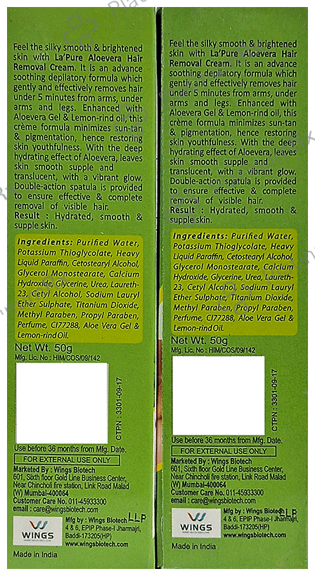 Wings Aloevera Hair Removal Cream (50gm Each)