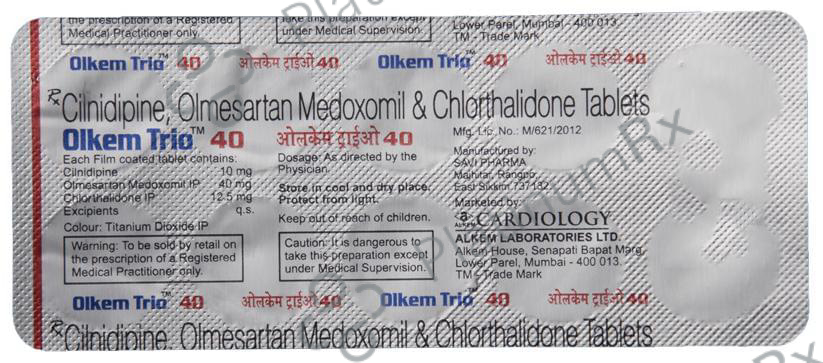 Olkem Trio 40 12.5/10/40mg Tablet 10s