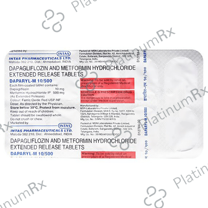 Daparyl M 10/500mg Tablet ER 10s