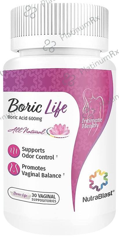 NutraBlast Boric Life Boric Acid 600mg Vaginal Suppositories