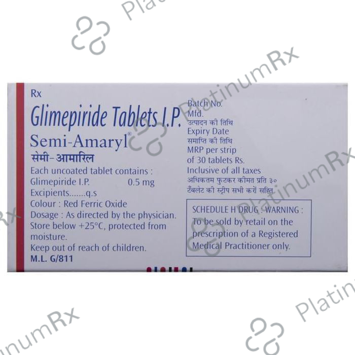Semi Amaryl 0.5mg Tablet 30s