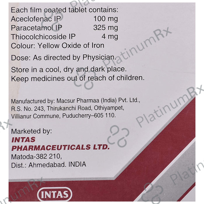 Hifenac Max 100/325/4mg Tablet 10s