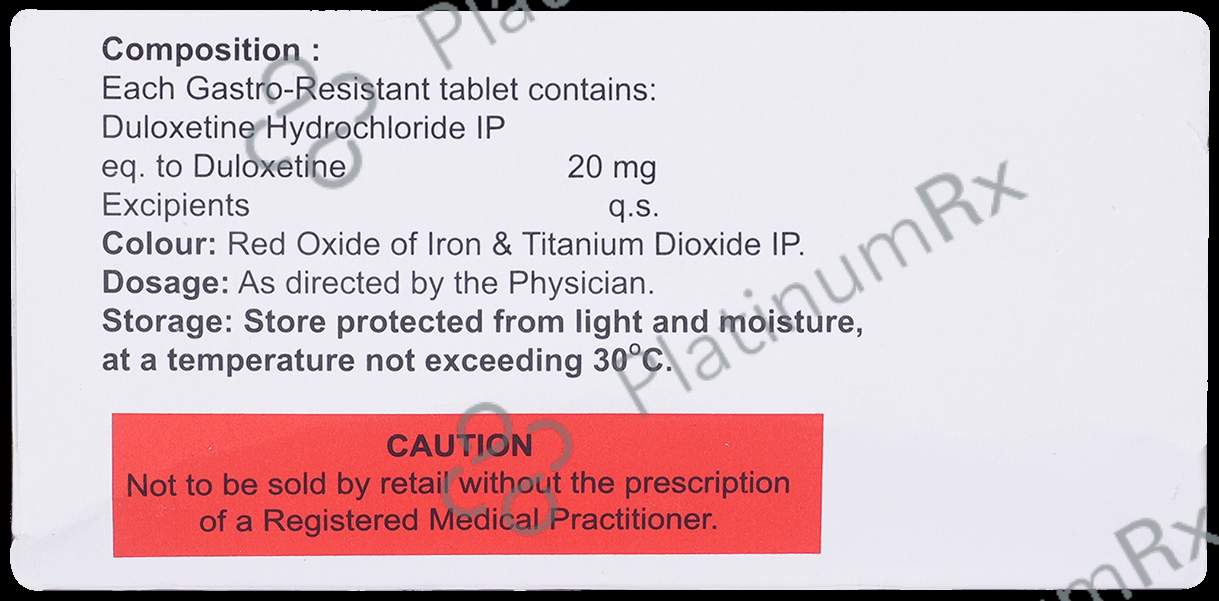 Duloren 20mg Tablet 10s