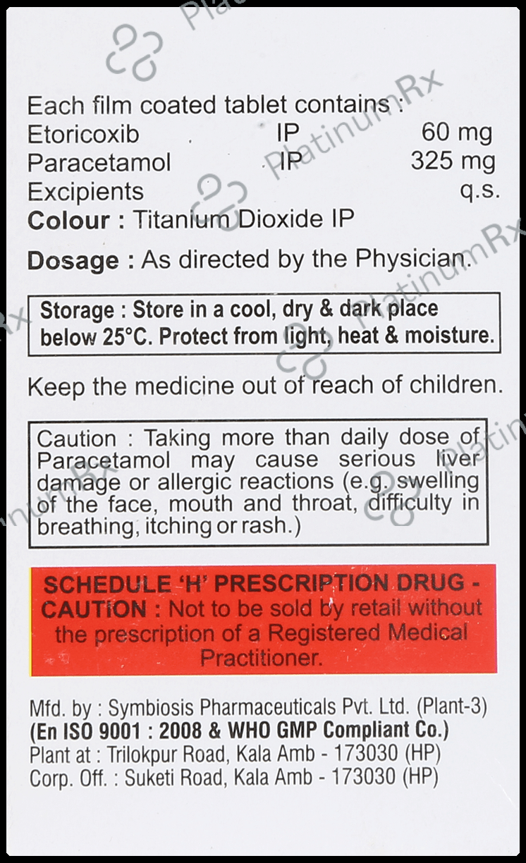 Etocel P 60/325mg Tablet 10s