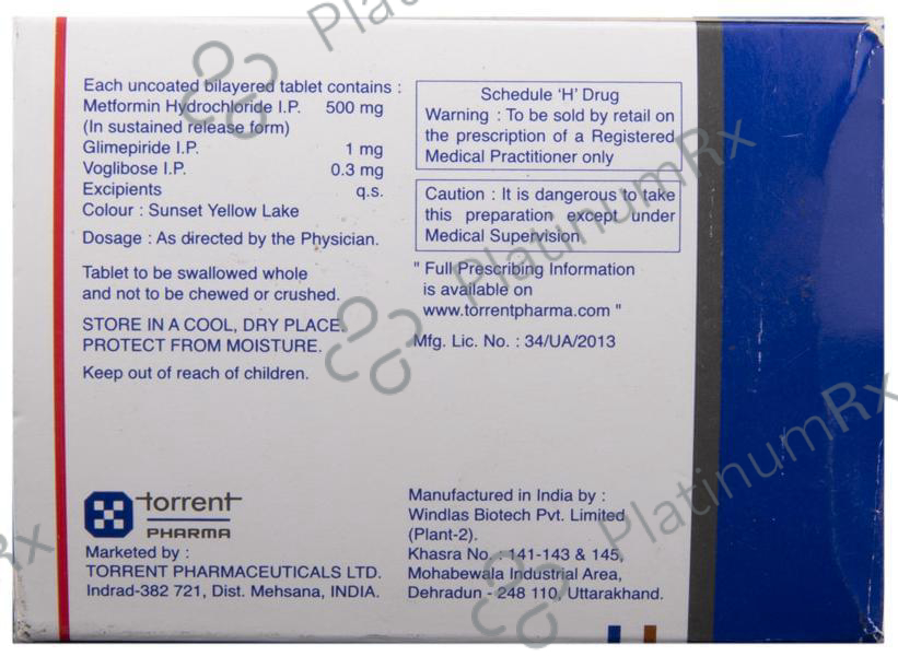 Trivoglitor Forte 1/500/0.3mg Tab SR 10s