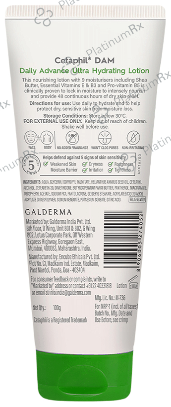 Cetaphil DAM Daily Advance Ultra Hydrating Lotion 100gm