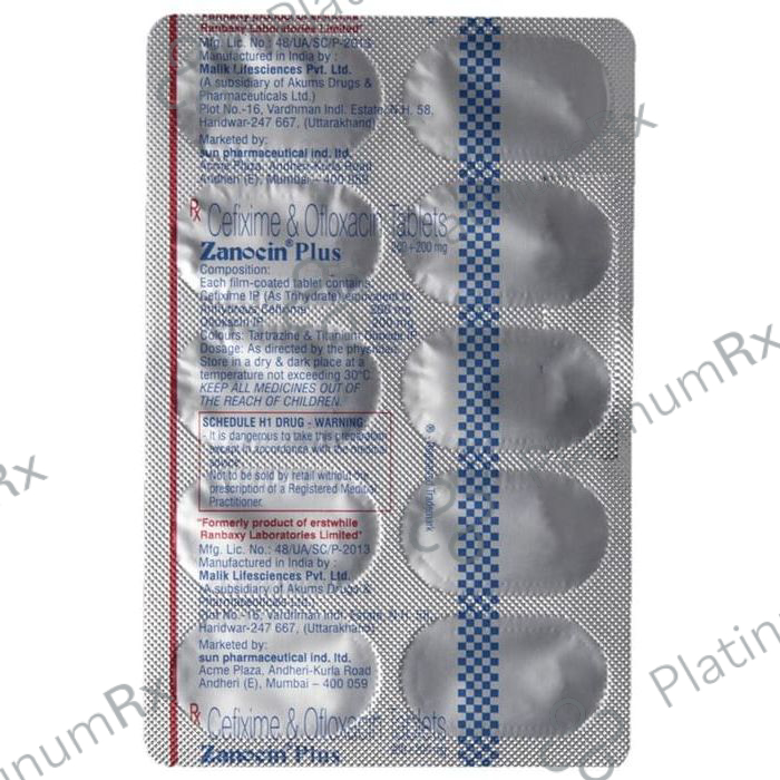 Zanocin Plus 200/200mg Tablet 10s